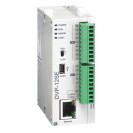 Контроллер: 26 Point, 14DI, 12DO (Transistor), 2 шины расширения, 24 VDC, 16К шагов, поддержка Modbus TCP, мини USB, Ethernet, 2 порта RS-485, DVP26SE11T