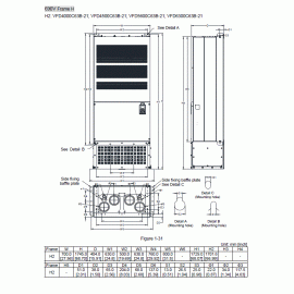 Преобразователь частоты (3x690В,  400 кВт), встроенный DC дроссель, VFD4000C63B-21 Преобразователь частоты (3x690В,  400 кВт), встроенный DC дроссель, VFD4000C63B-21
