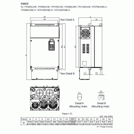Преобразователь частоты (3x690В,  132 кВт), встроенный DC дроссель, VFD1320C63B-21