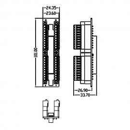 Клемний модуль приєднання каналів вводу/виводу до ПЛК та модулів розширення AS300 (можливе використання з кабелем UC-ET010-24D), UB-10-IO32D