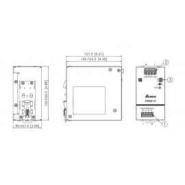 Блок живлення 3х320-575 В AC, Uвих = 24 В, Iвих = 20 А, 480 Вт, металев. корпус, DRF-24V480W3GBA