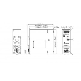 Блок живлення 1х230 В AC, Uвих = 48 В, Iвих = 5 А, 240 Вт, металев. корпус, DRF-48V240W1GBA