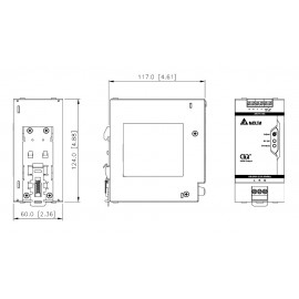 Блок живлення 1х220В AC або 88-375В DC, Uвих = 24В, I навантаження макс = 10А, 240Вт, метал. корпус, буст до 7 сек, функ. APB, реле, LED, DRM-24V240W1PN