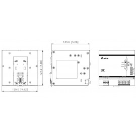 Блок живлення 1х220В AC або 88-375В DC, Uвих = 24В, I навантаження макс = 40А, 960Вт, метал. корпус, буст до 7 сек, функ. APB, реле, LED, DRM-24V960W1PN