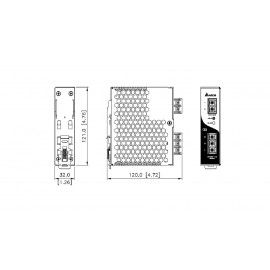 Блок живлення 1х220В, 60Вт (2,5А) металевий корпус, DRP024V060W1AA