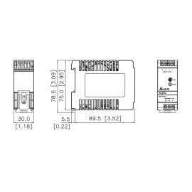 Блок живлення 1х220В AC або 120-375В DC,  Uвих = 24В, I навантаження макс = 2,1 А,  50Вт, у пластиковому корпусі, NEC 2-ого класа, DRS-24V50W1NZ