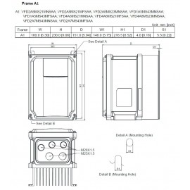 Перетворювач частоти, 3x400В, 0.37/0.55 кВт, 1.5/1.8А, ЕМС С2, IP66, VFD1A5MS43MFSAA Перетворювач частоти, 3x400В, 0.37/0.55 кВт, 1.5/1.8А, ЕМС С2, IP66, VFD1A5MS43MFSAA