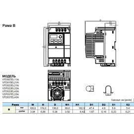 Перетворювач частоти (1.5kW 220V), VFD015EL21A Перетворювач частоти (1.5kW 220V), VFD015EL21A