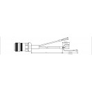 кабель 3 м (мотор UVW) для 3.0KW c гальмом, середня інерція (для ASD-A2), ASD-CAPW2103
