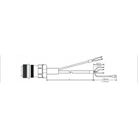 кабель 3 м (мотор UVW) для 3.0KW c гальмом, середня інерція (для ASD-A2), ASD-CAPW2103