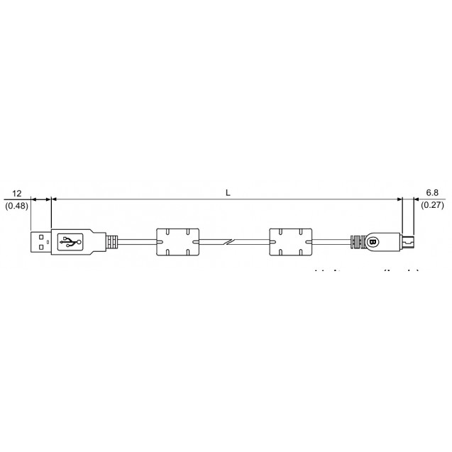   Communication cable for PLC (mini USB) to PC, UC-PRG015-01A