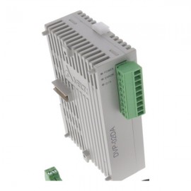 Модуль аналогового виводу: 2AO, 12bit, 24V DC , with RS485, SLIM, DVP02DA-S