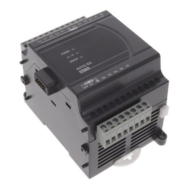 Температурний модуль: 4 Point of Thermocouple (K/J/R/S/T/E/N), 16bit (0.1 °C), 24V DC Power, PID contol, DVP04TC-E2