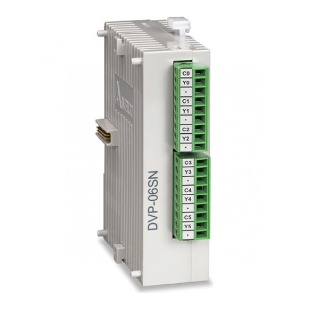 Модуль дискретних виходів: 6DO (Relay), 24V DC Power, SLIM, DVP06SN11R