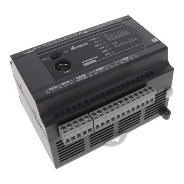 Контролер: 16DI/8DO (Relay), 100~240 AC Power, 3 COM: 1 RS232 & 2 RS485, DVP24ES200R