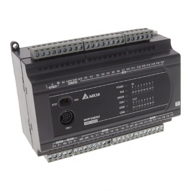 Контролер: 16DI/16DO (Transistor),  24 DC Power, 1 порт RS-232 ,  2 порту RS-485, DVP32ES211T