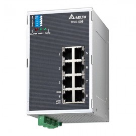 Неуправляемый коммутатор Ethernet, 8 портов, -40...+75 С, метал. корпус, с аварийным вых., DVS-008W01