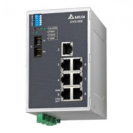 Неуправляемый коммутатор Ethernet, 8 портов, -40...+75 С, с аварийный вых., 1 одномодовый оптич. порт SC, DVS-008W01-SC01