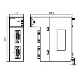 Модуль дополнительных СОМ-портов,  2хRS232,  Modbus ASCII/RTU,  BACnet MS/TP slave, AH15SCM-5A
