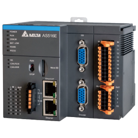 Процесорний, модуль, AS500, контролер руху з фізичними та віртуальними осями,до 32-х модулів розширення, програмується LD, ST, USB, Ethernet, RS232/485, software_steps, 16 DI/ 8 DO, AS516E-B